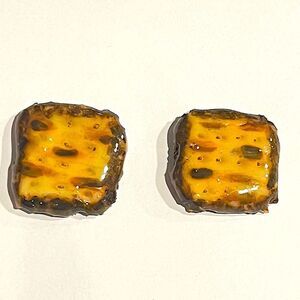 NEW Passover Matzah Resin & Polymer Clay Square Stud Earrings